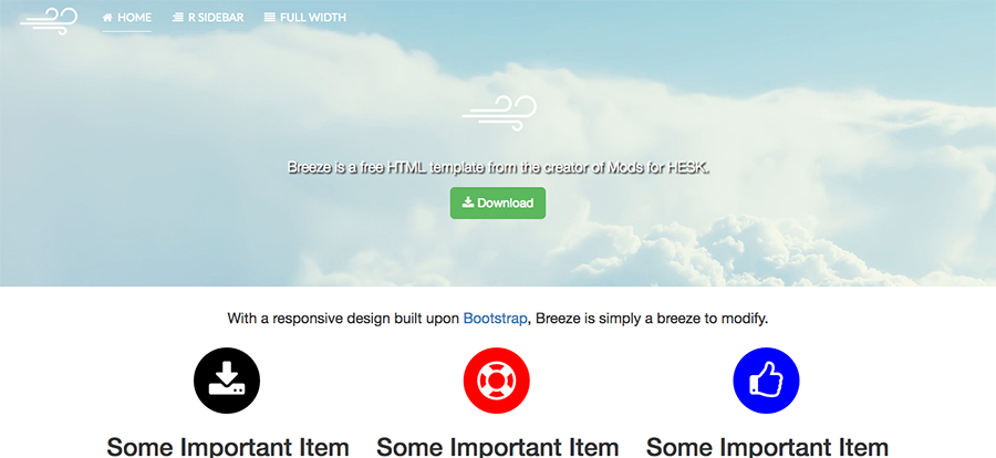 Screenshot of Breeze HTML template